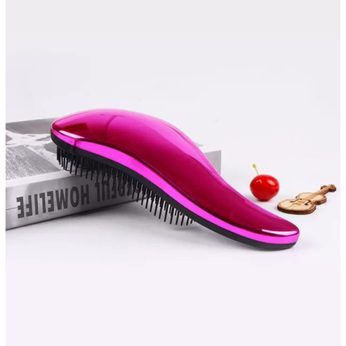 Расческа щётка для сухих и мокрых волос с ручкой ForAver, массажка для вьющихся и нарощенных волос, розовый, 18,5х8см