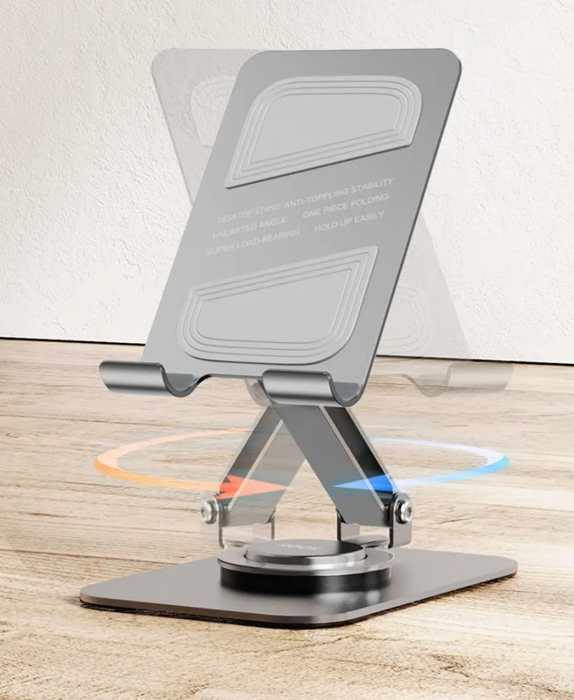 Держатель для смартфона и планшета металлический ROCK Metal Rotatable Desktop Mobile Phone Holder серый — фото 1