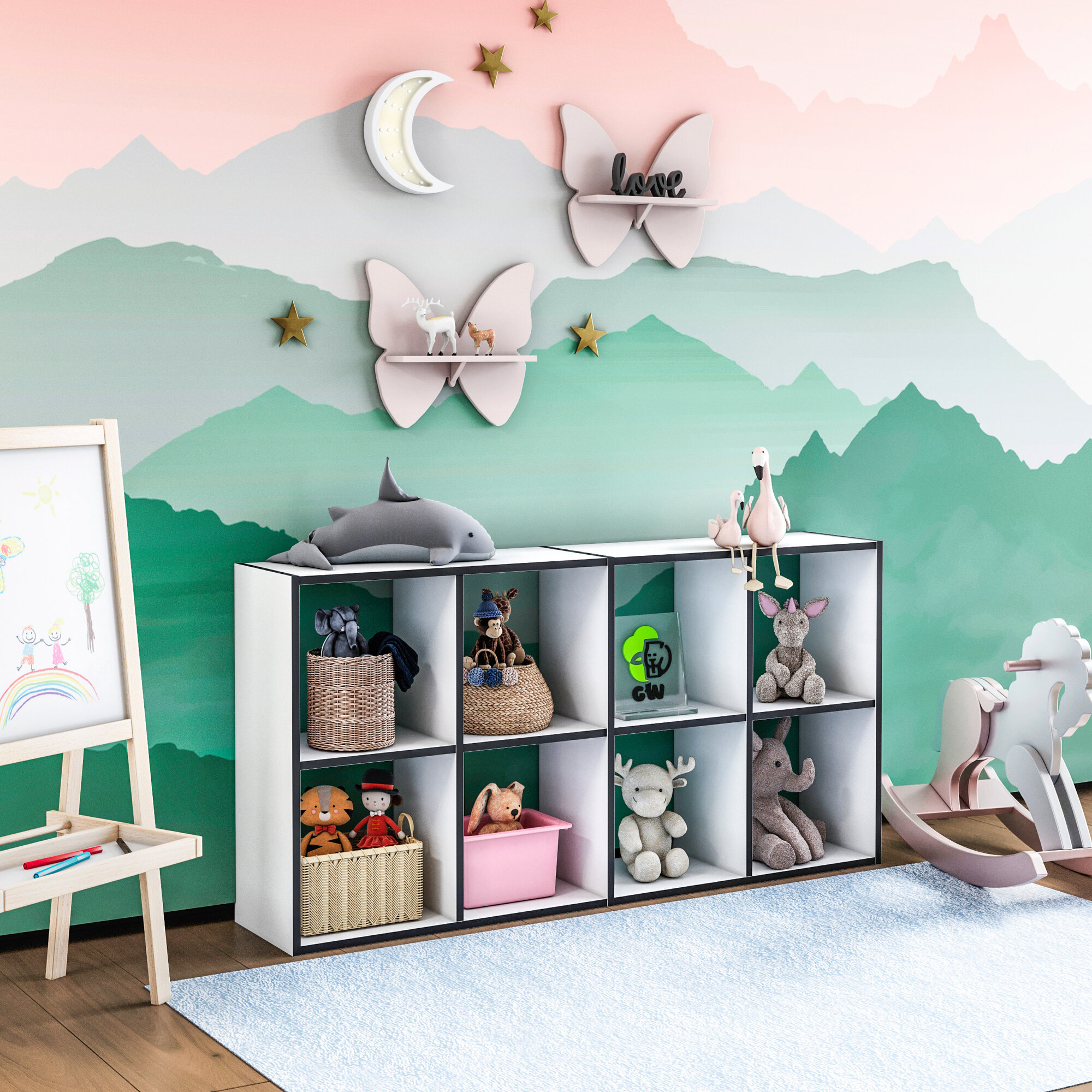 фото Стеллаж деревянный напольный для книг, игрушек, шкаф для книг