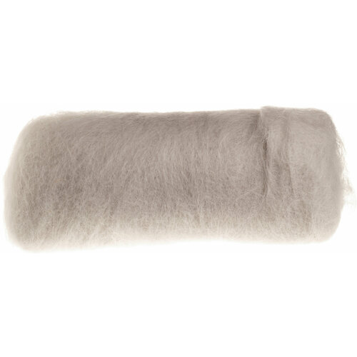 Шерсть для валяния полутонкая Камтекс кардочес, жемчужный (106), 100%шерсть, 100г, 1шт