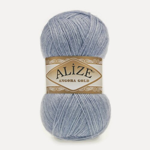 Изображение товара Пряжа Ангора Голд Alize Angora Gold упаковка 5 мотков 100 г. 550 м. 20% шерсть 80% акрил цвет 221 светлый джинс