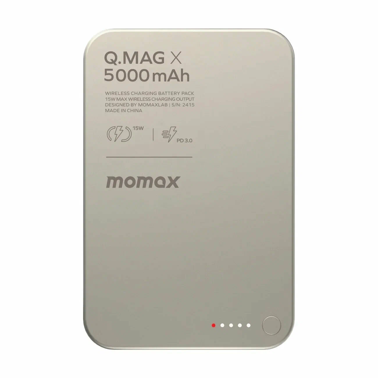Беспроводной дополнительный аккумулятор (MagSafe) Momax Q.Mag X 5000 Ультратонкий Titanium