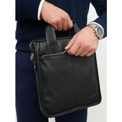 Сумка Bostanten, фактура зернистая, black