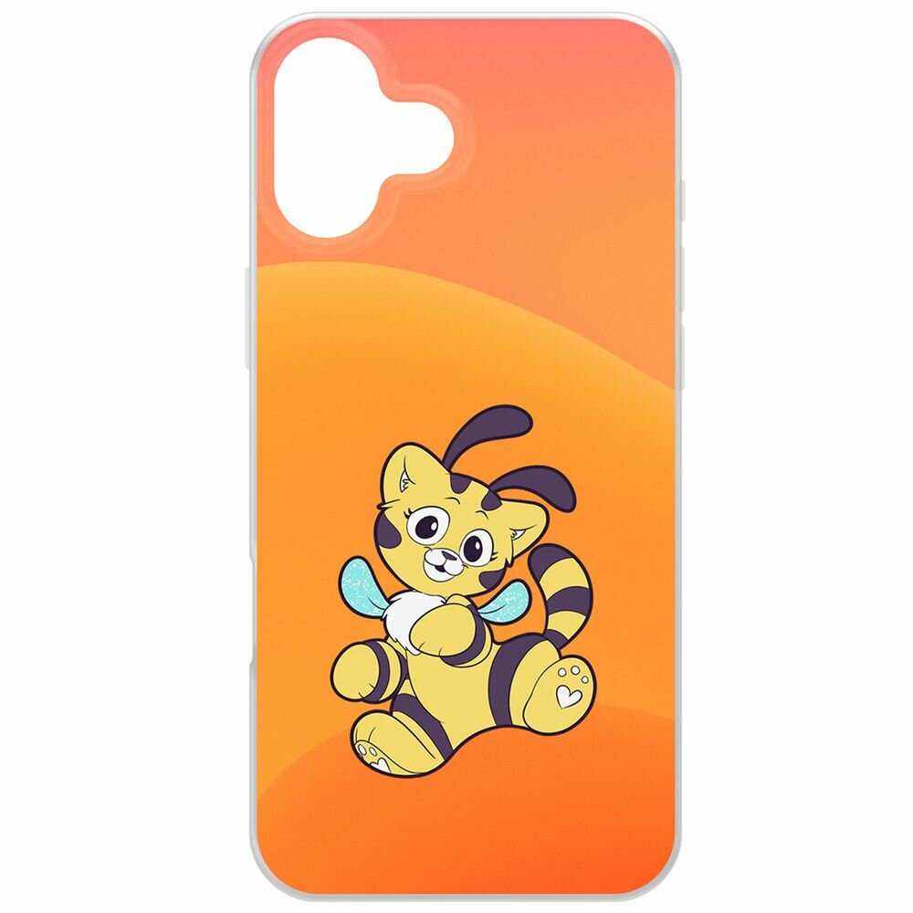 Чехол-накладка Krutoff Clear Case Хаги Ваги - Кошка-Пчёлка для iPhone 16 Plus