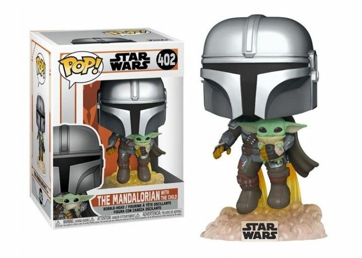 Фигурка летящий Мандалорец с малышом Грогу Funko Pop N402