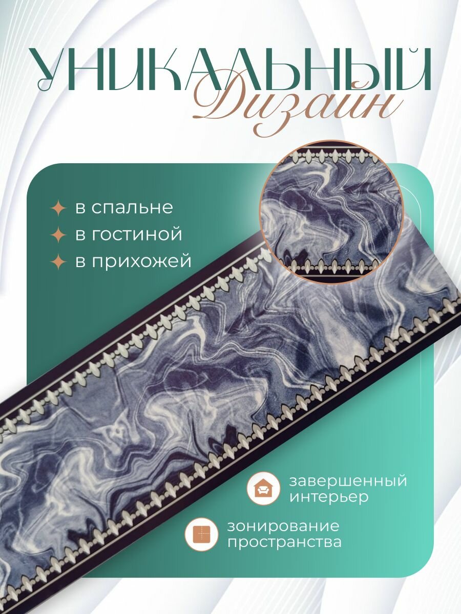 Бордюр для обоев бумажный синий 6 см.