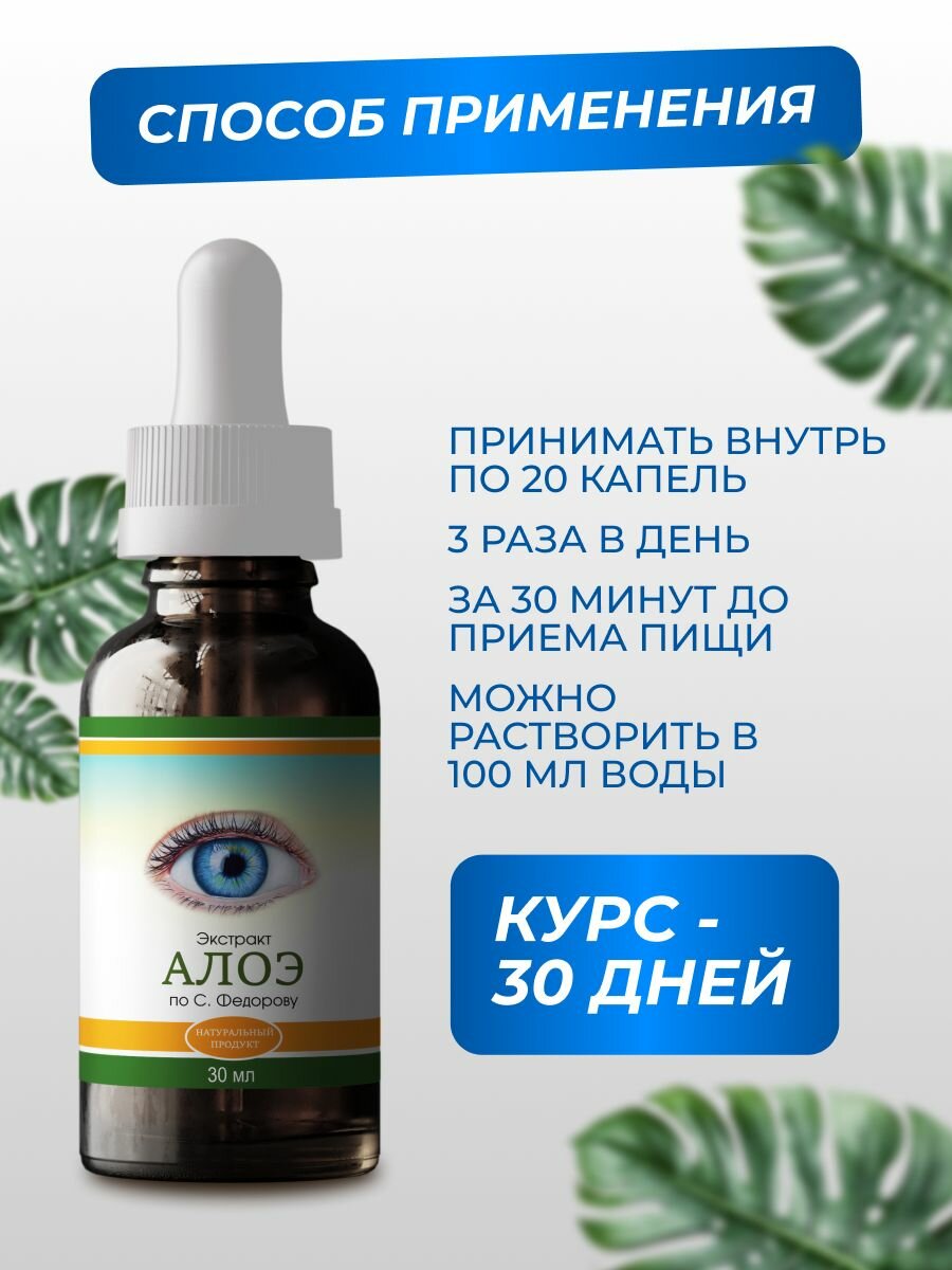Глазные Капли Регенерирующие "Экстракт Алоэ по С. Федорову" для зрения