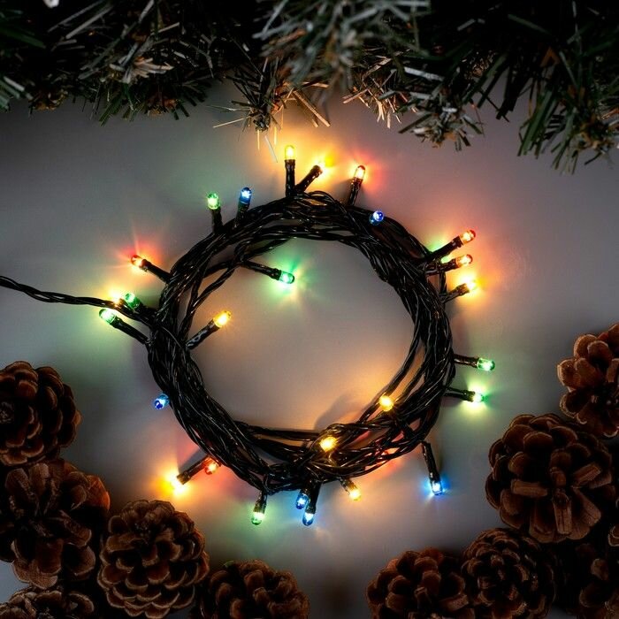 Гирлянда новогодняя Luazon Lighting "Нить", 3 м, IP20, темная, 30 ламп, мульти-свечение, 8 режимов, 220 В (MT. ECO. IP20.220.102.10.3.01)