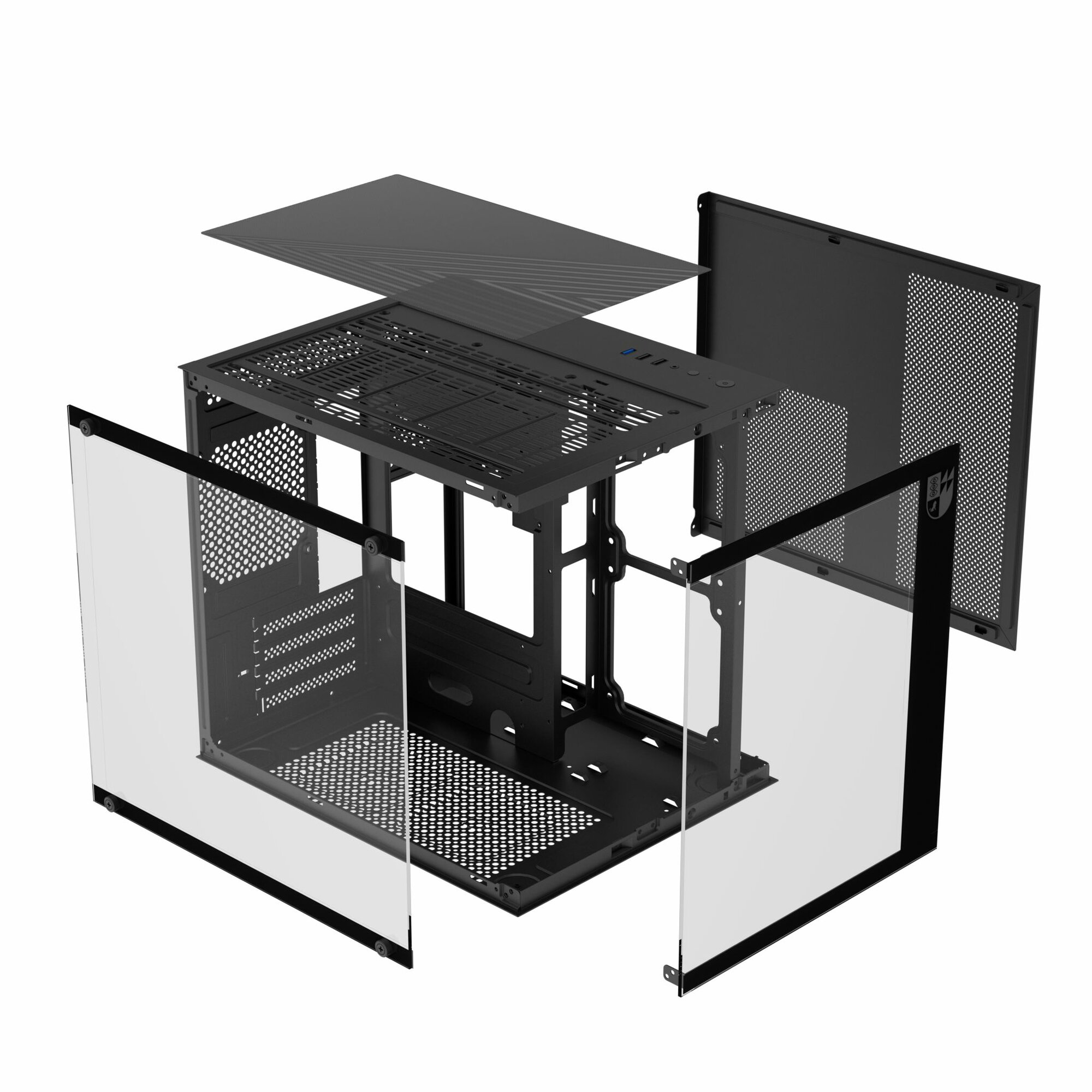 Корпус Invader Q3S кубик + закаленное стекло, Micro-ATX, Mini-ITX — фото 1