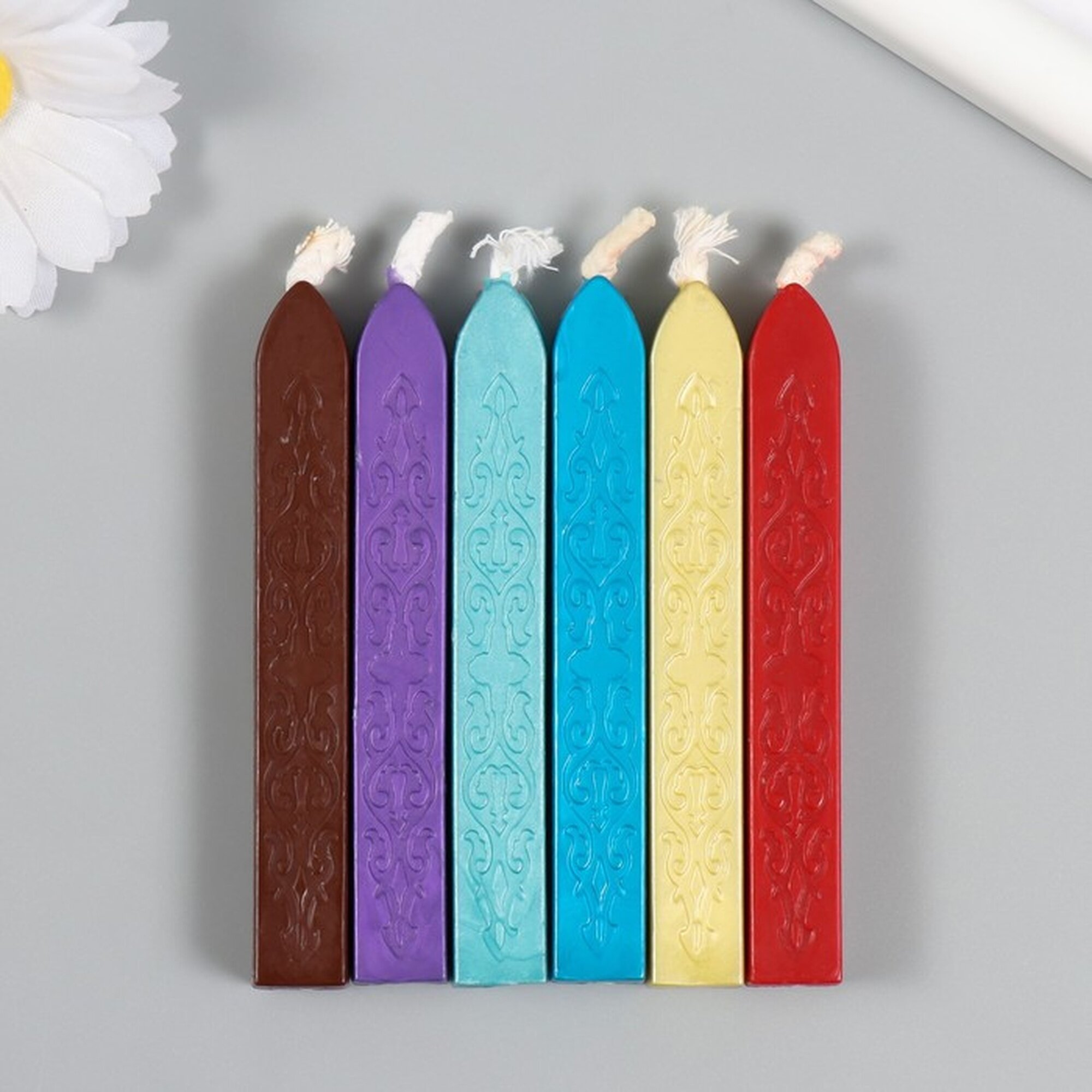 Сургуч для печати с фитилём "Разноцветные" набор 6 шт 148х16 см
