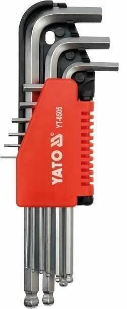 Ключи шестигранные 15-10мм с шариком YATO (набор 9шт) CrV YT-0505