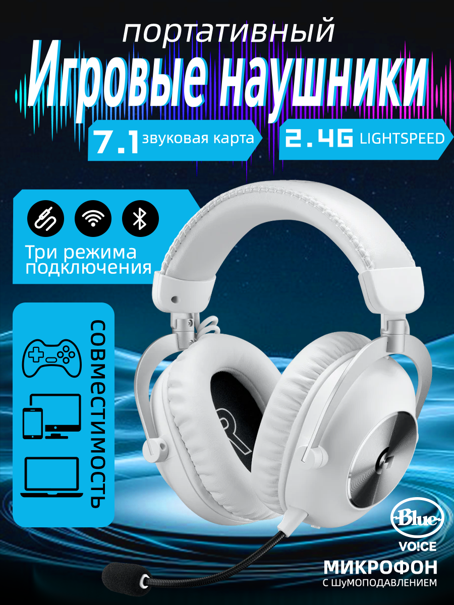 Беспроводной наушник Logitech G PRO X 2 LIGHTSPEED, Bluetooth, Белый