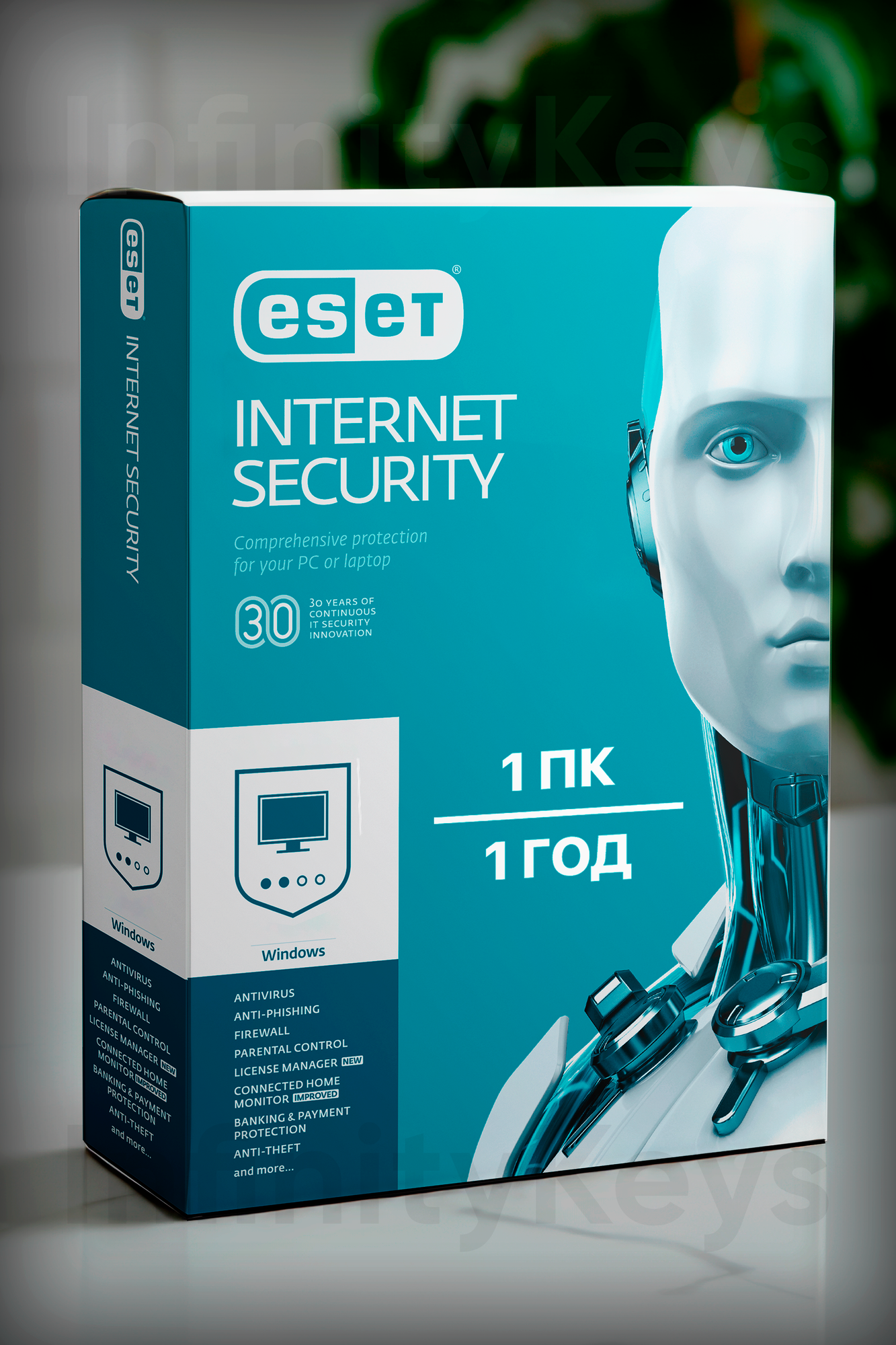 Антивирус ESET NOD32 Internet Security (1 устройство, 1 год)