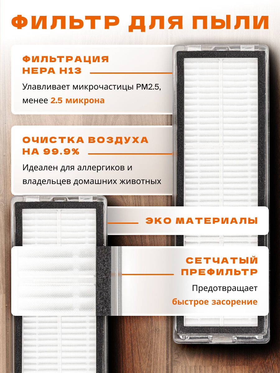 Изображение Набор аксессуаров для робота-пылесоса Xiaomi Robot Vacuum X10 (7 шт)