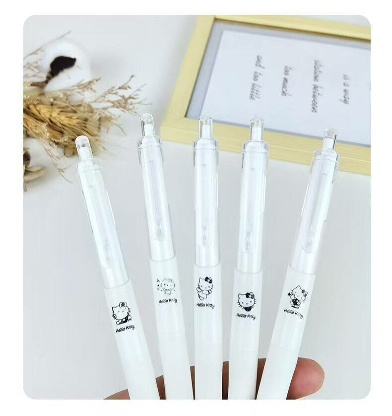 Бренд Hello Kitty, набор гелевых ручек, в упаковке 5 шт, чёрные — фото 1