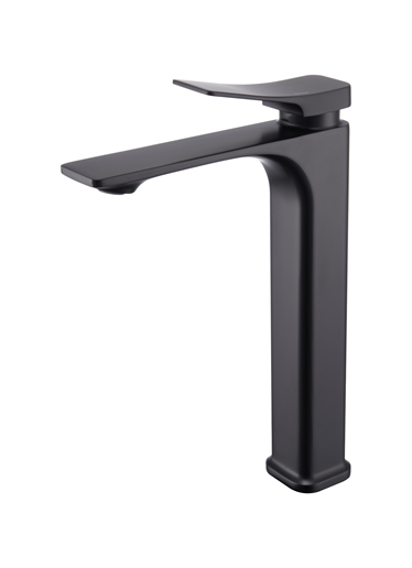 Смеситель OSSO - 558 - Black, серебристый алюминий, рычажное управление, гибкий подвод,