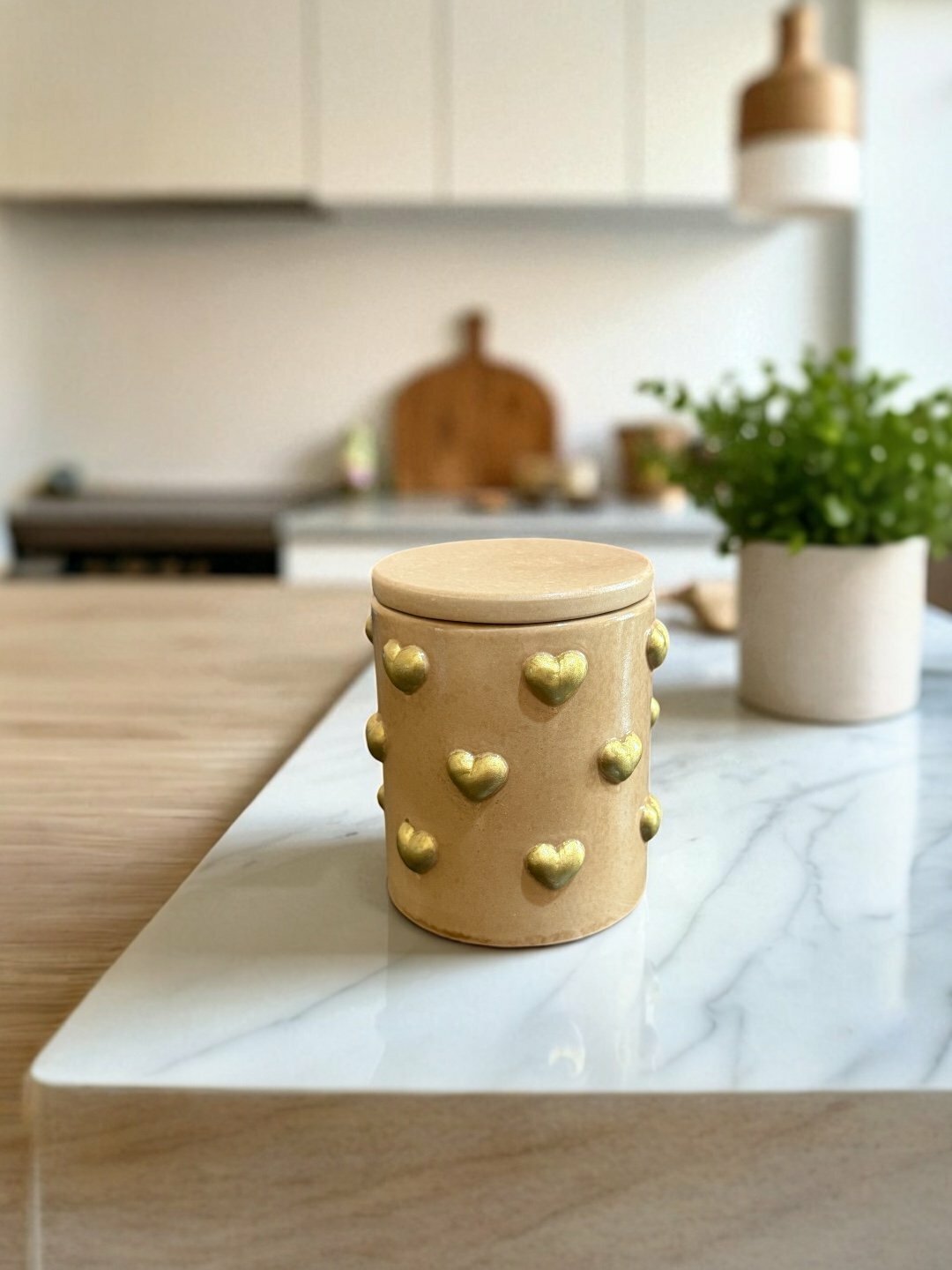 Декоративная стакан из гипса Amore, 6 * 6 * 8 см - Бежевый