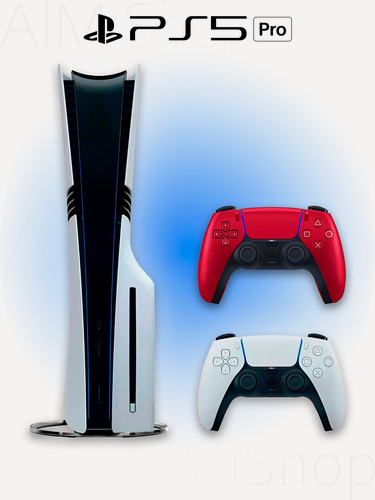Изображение товара Игровая приставка Sony PlayStation 5 PRO (Digital) + дисковод + 2-й геймпад (красный, Volcanic Red)