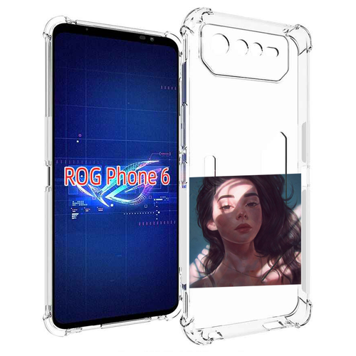 Чехол MyPads девушка-в-лучах женский для Asus ROG Phone 6 задняя-панель-накладка-бампер