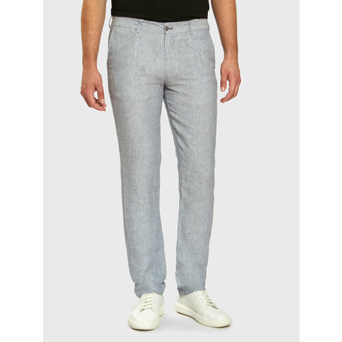 фото Брюки слаксы kanzler летние, повседневные, свободный силуэт, карманы, размер 54, серый