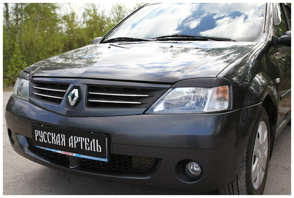 Накладки на передние фары (реснички) компл-2  Lada Largus 2012-н в Renault Logan 2004-2013