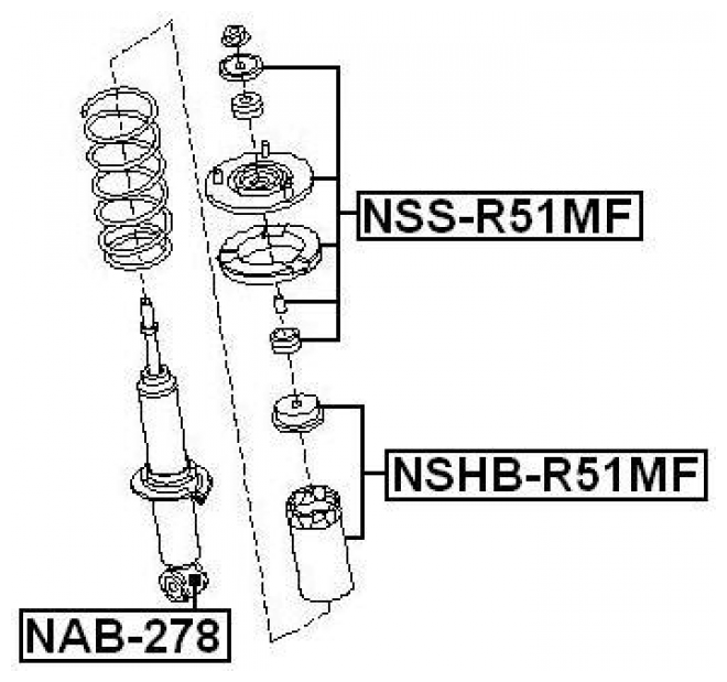 Опора переднего амортизатора Febest NSS-R51MF