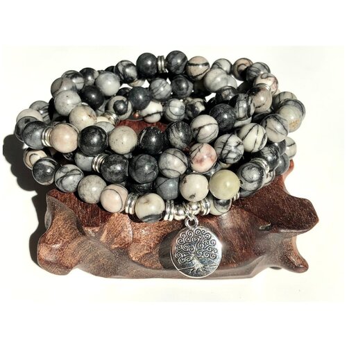 Четки буддийские 108 бусин из натурального камня, мужские, женские, для молитвы