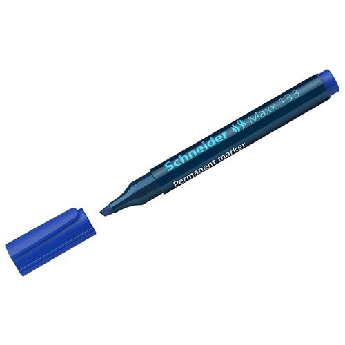 Маркер перманентный Schneider Maxx 133 синий, скошенный, 4мм, 4 штуки
