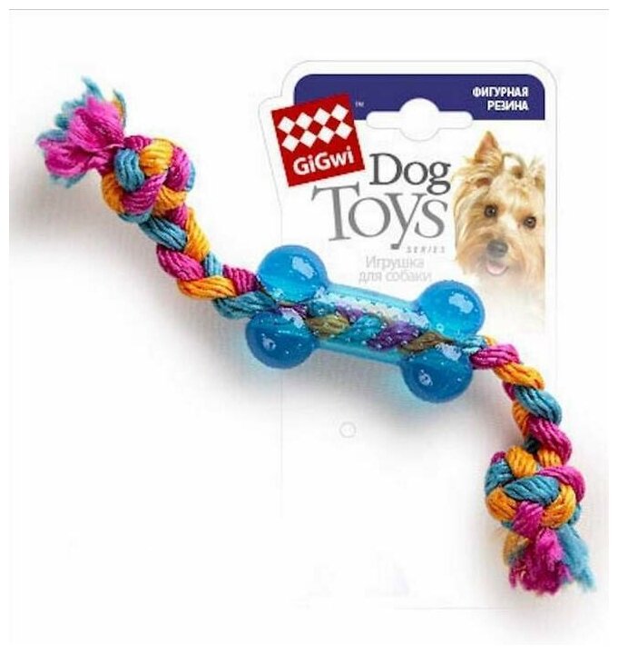 Игрушка для собак Dog Toys косточка на веревке 26 СМ - фотография № 4