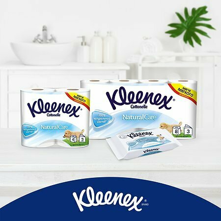 Трехслойная туалетная бумага Kleenex Naturalcare, 8 рулонов - фото №6