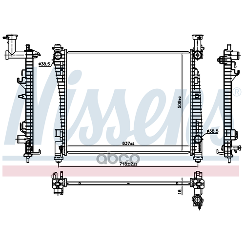 NISSENS 61032 NS61032_радиатор системы охлаждения! АКПП\Jeep Grand Cherokee 3.6i 10> 1шт