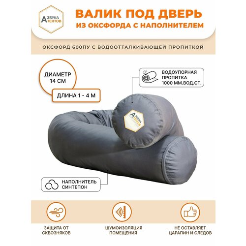 Валик из ткани Оксфорд 600 ПУ для ворот диаметр 14 см, длина 3,7 м, наполнитель синтепон