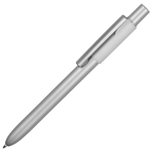 Ручка металлическая шариковая Bobble с силиконовой вставкой, серый/белый