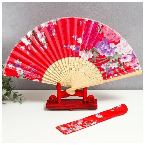 Frau Liebe Веер бамбук, текстиль h=21 см 