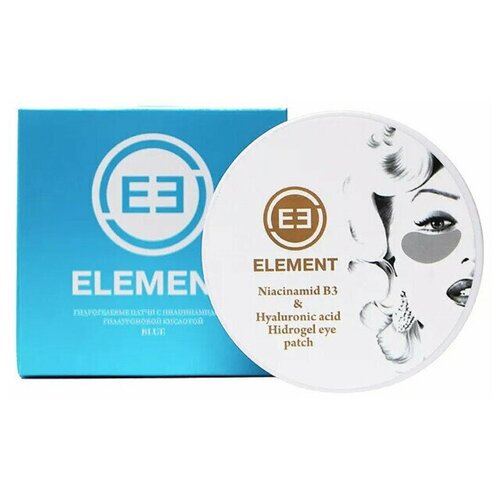 Патчи для глаз ELEMENT Blue с гиалуроновой кистолой 60шт гидрогелевые 449₽