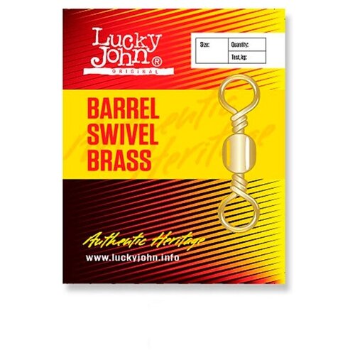 salmo вертлюг lucky john barrel brass 012 10шт в уп Вертлюги Lucky John BARREL SWIVEL Brass 022 10шт.