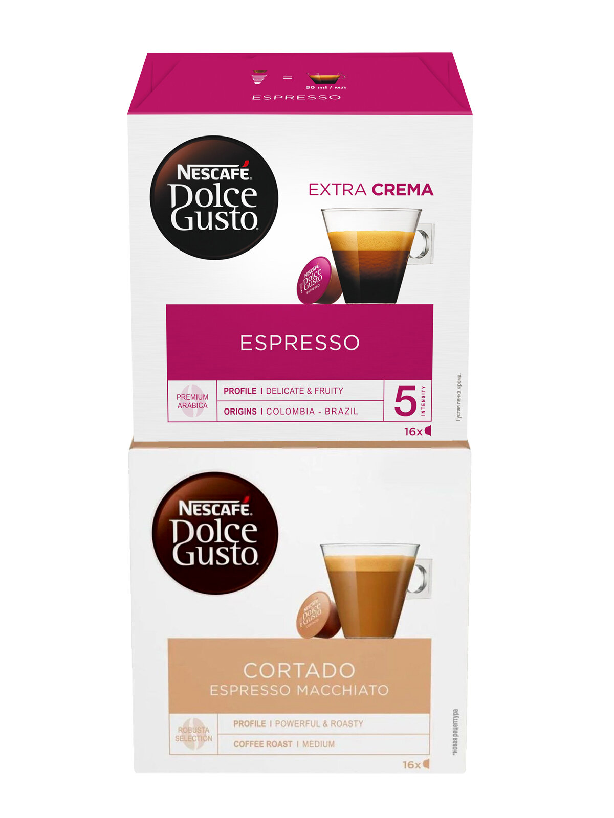 Кофе в капсулах Espresso + Cortado Nescafe Dolce Gusto набор 2 уп х 16 шт - фотография № 2