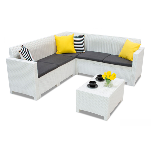 Комплект мебели B: rattan NEBRASKA CORNER Set (углов. диван, столик) Белый