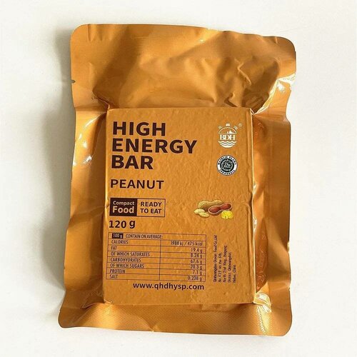 Аварийный рацион питания HIGH ENERGY BAR Peanut (арахис)/еда с собой/в поход/в дорогу/сытно/просто/вкусно/полезно/завтрак/обед/ужин/готовая еда