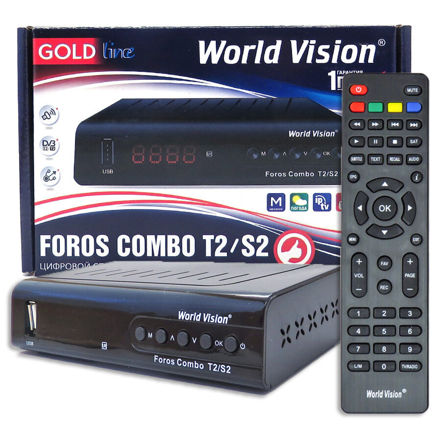 DVB S2/T2 ресивер World Vision Foros Combo