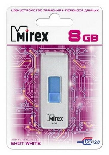 Флешка Mirex Shot White 8 Гб usb 2.0 Flash Drive - белый