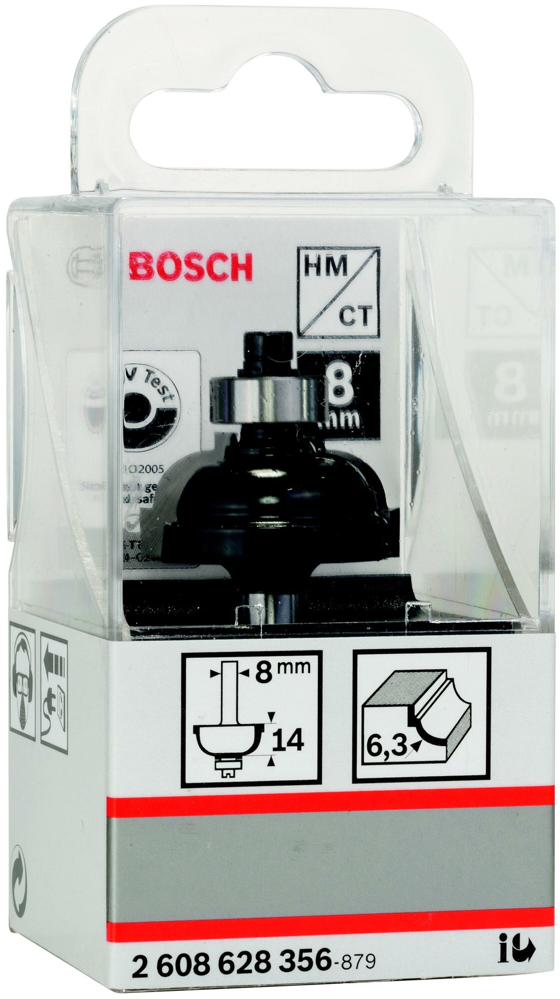 Фреза профильная F BOSCH 13,2/28,5/8мм 2608628356 1 шт.