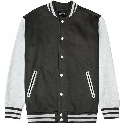 фото Толстовка street soul бомбер трикотажный / street soul / varsity classic jacket v 3, средней длины, трикотажная, утепленная, размер xl, серый