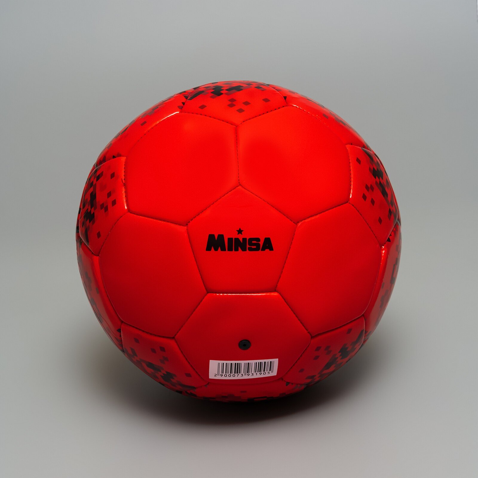 Мяч футбольный MINSA, PU, машинная сшивка, 32 панели, размер 5, вес 360 г, цвет черный, красный