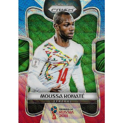 Коллекционная карточка Panini Prizm FIFA World Cup Russia 2018 #280 Moussa Konate - Blue Red Wave S0282 коллекционная японская карточка luffy на 25 ю годовщину редкие аниме карточки луффи ророноа сандзи нами tcg игровые карточки подарок