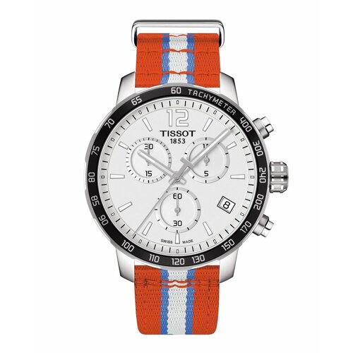 Наручные часы TISSOT Часы Tissot Quickster Chronograph Nba Oklahoma City Thunder T095.417.17.037.14, белый, черный