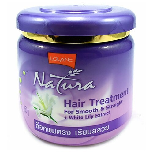 LOLANE Маска Natural Hair Treatment для Гладких и Прямых Волос с Экстрактом Белой Лилии, 250 мл