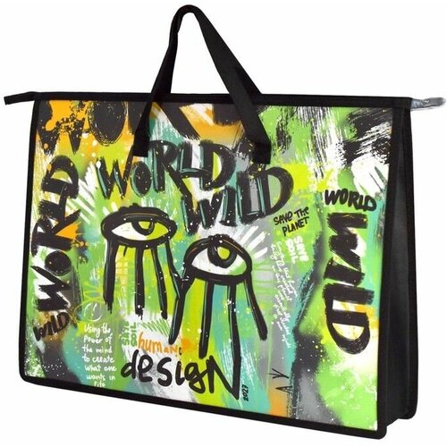 Папка для чертежей и рисунков А3 450 х 330 х 90 мм с ручками пластиковая молния сверху Феникс Живопись 62514 960₽