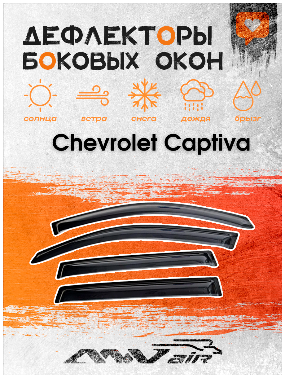 Дефлекторы окон Chevrolet Captiva /Ветровики окон Шевролет Каптива