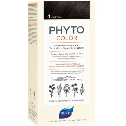 PHYTO PhytoColor краска для волос Coloration Permanente, 4 Шатен, 150 мл phyto phytocolor краска для волос 4 шатен 300 мл